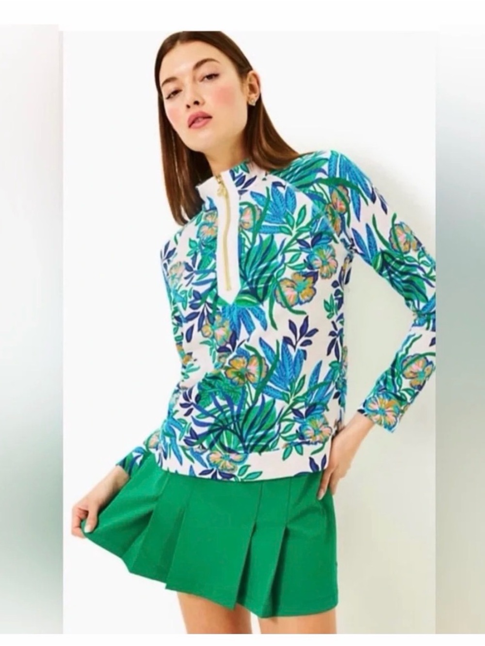 Lilly Pulitzer ASHLEE PULLOVER, MULTI GOLDEN HOUR GLAM EUC